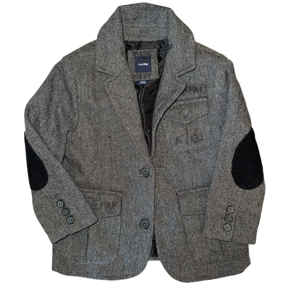 GAP Kids Gray Blazer with Black Elbow Patches